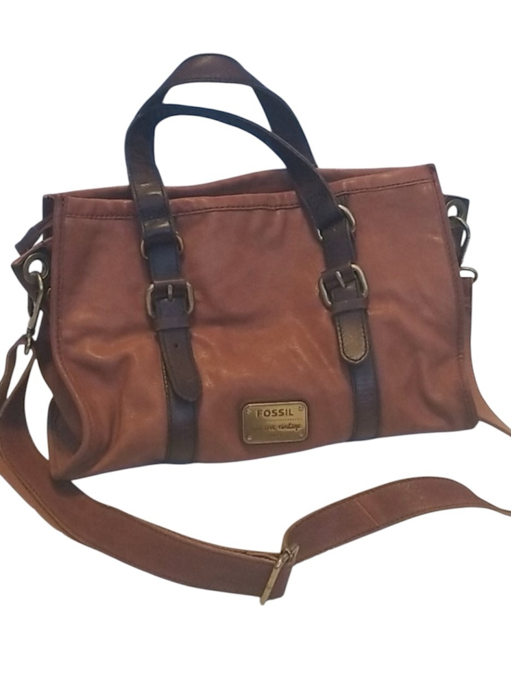 RARE Fossil Emory Satchel Vintage 90s Leather Bag June2011 ZB4870 - Picture 2 of 15